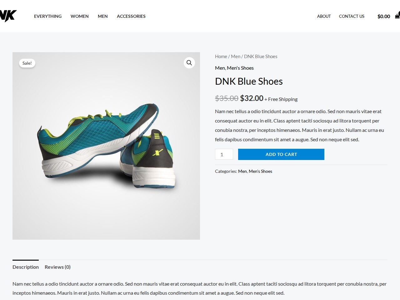 WooCommerce single product page with add-to-cart