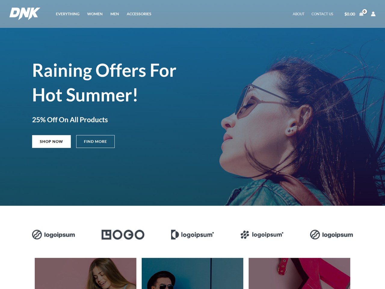 WooCommerce fashion store homepage built on WordPress